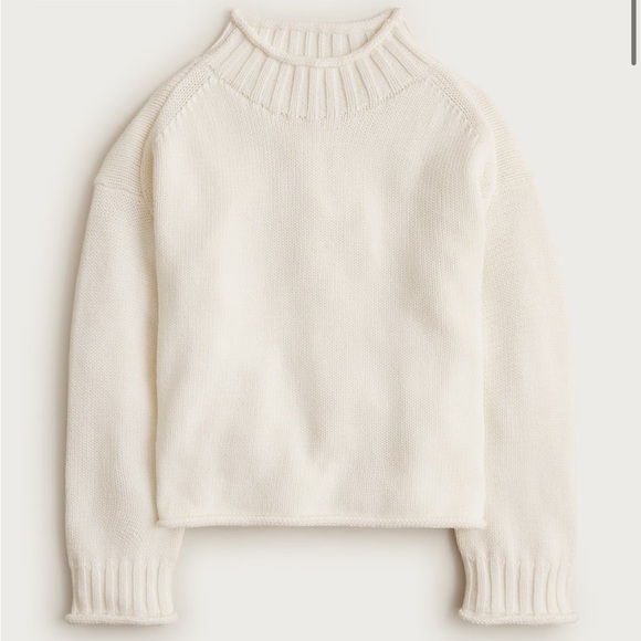 J. Crew Sweaters - J. Crew 2025 Rollneck Sweater Ivory 100% Cotton
